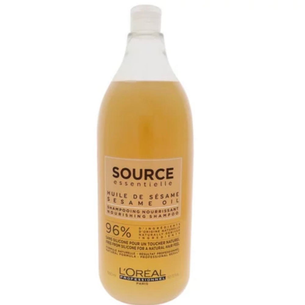 L'oreal source essential with sesame oil, 96% natural derived ingredients.